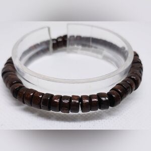 Men's Bracelet Beaded Beads‎ Brown New f92